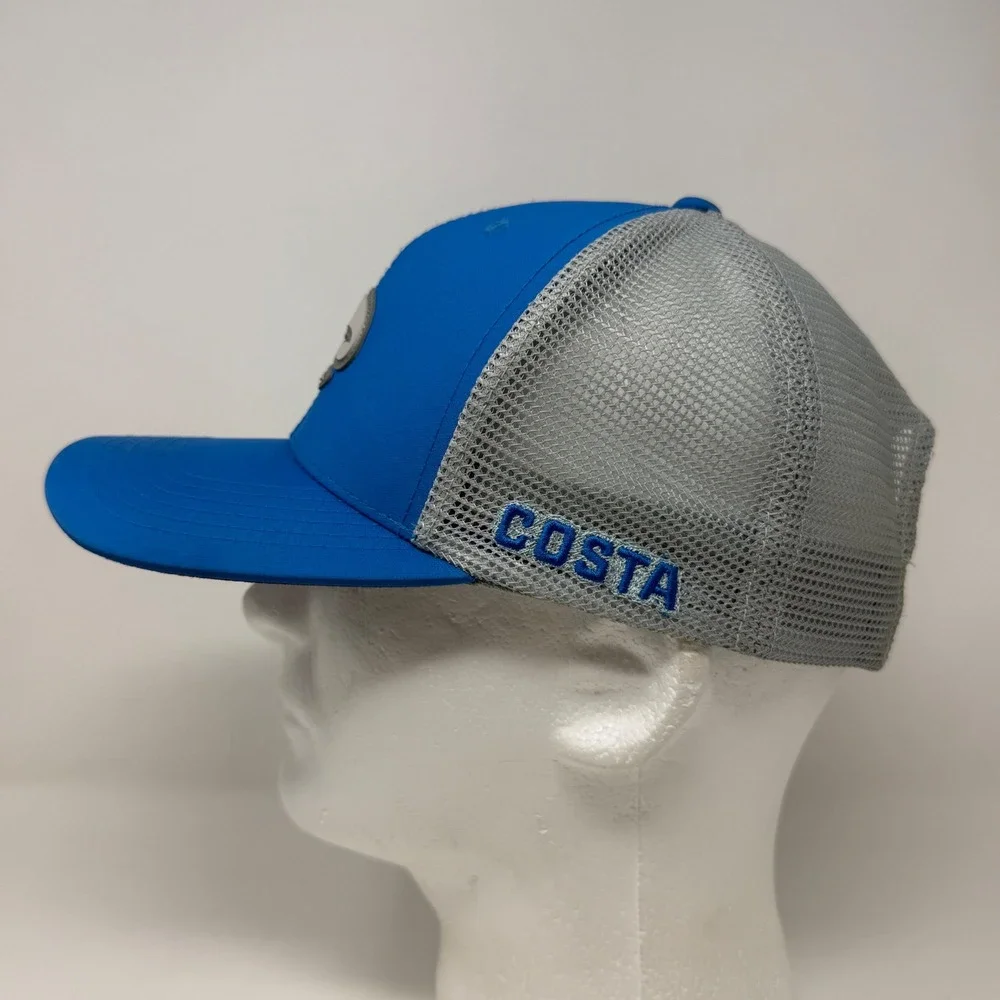 Costa Del Mar Blue Grey Trucker Hat Snapback Mesh Fishing Cap FQS900226 600U